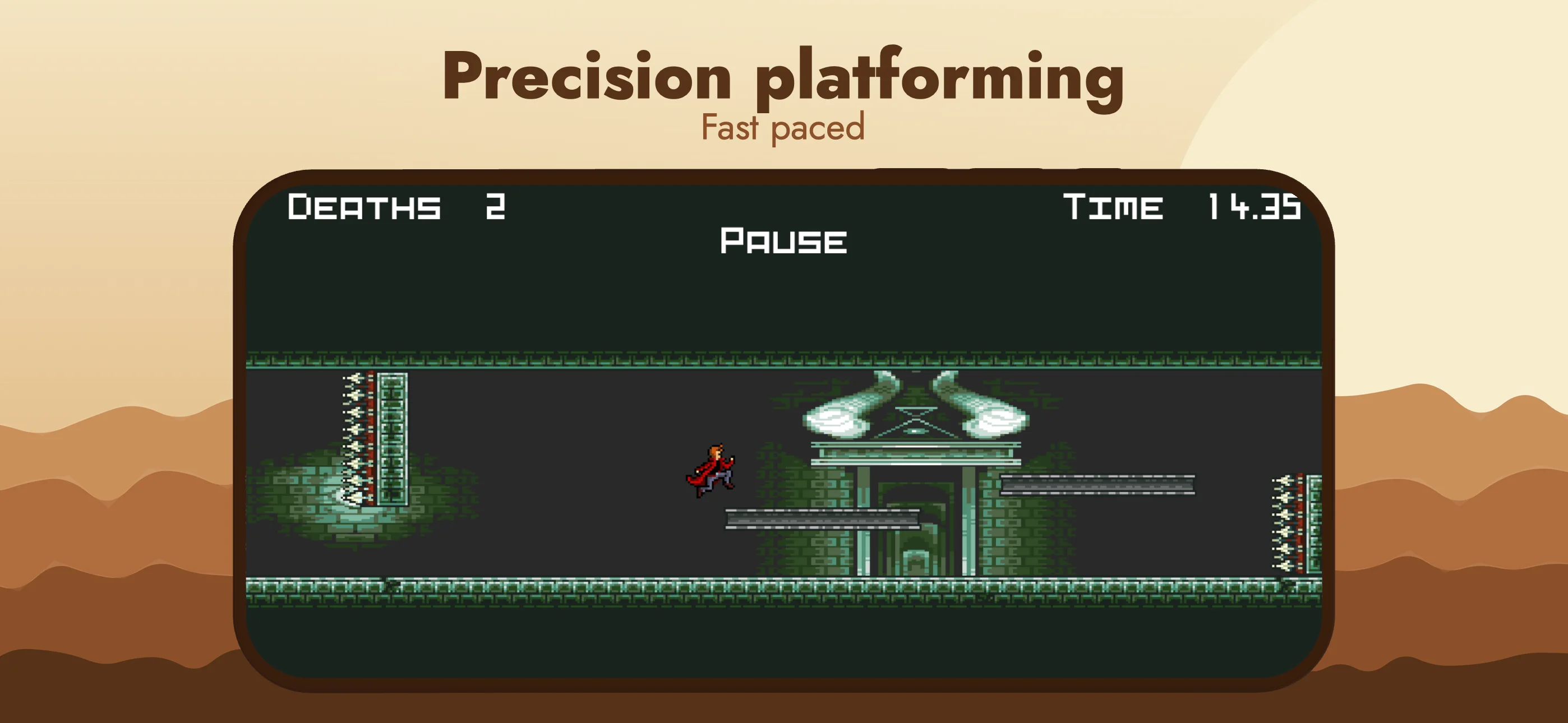 Pavel Quest - Introduction screen pavel jumping on a platform